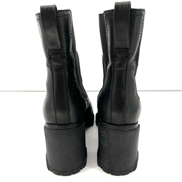 Rag & Bone Shiloh Boot Size 40 US 10 Black Leather Lug Sole Chelsea Ankle Bootie - Picture 6 of 14